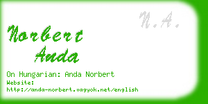 norbert anda business card